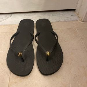 TORY BURCH BLACK SIZE 11 FLIP FLOPS